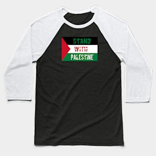 Stand with Palestine Flag Artwork Baseball T-Shirt